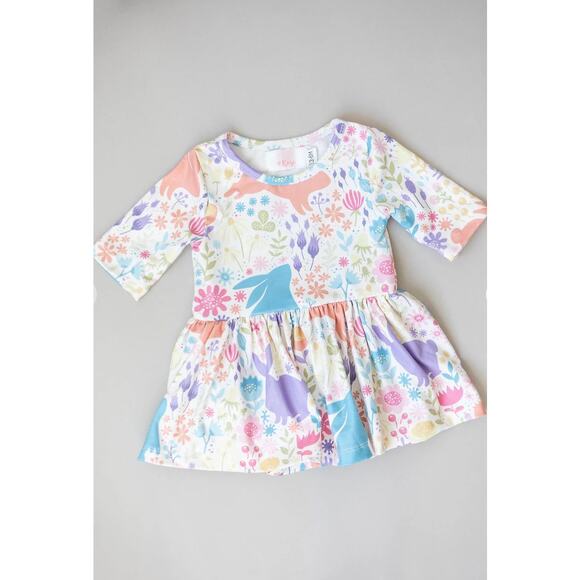 Mila & Rose Other - Mila & Rose Pastel Floral Bunnies Twirl Bodysuit NWT‎ size 12-18mo